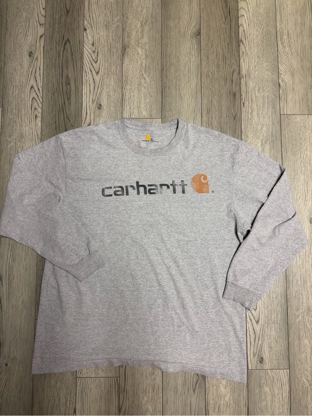 Carhartt Men’s Gray Logo Long-Sleeve Shirt